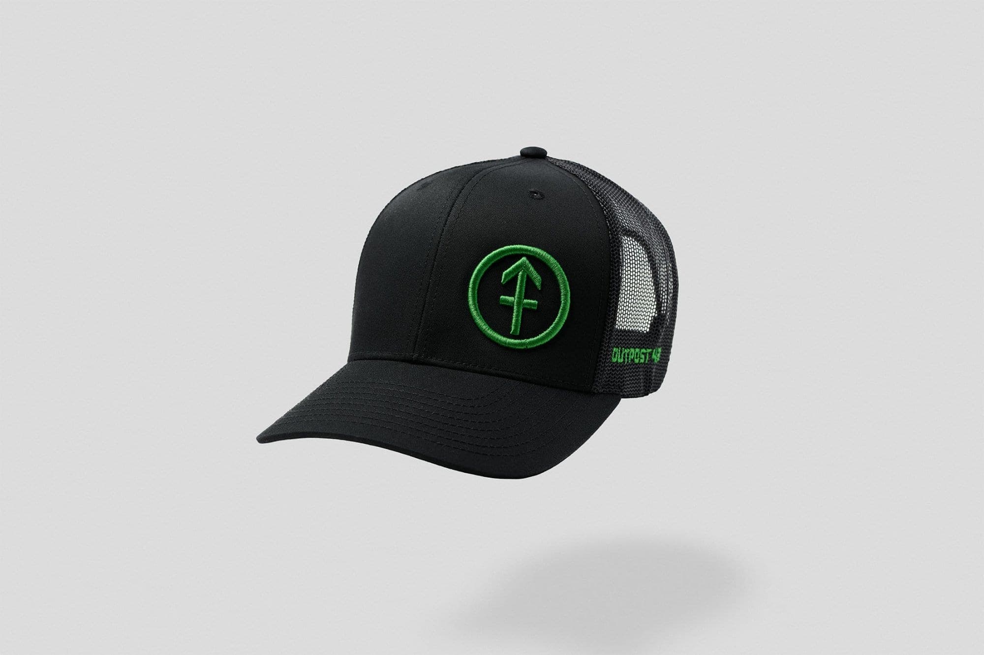 OUTPOST 43 SIDE GREEN LOGO BLACK HAT